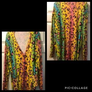 Gorgeous neon leopard button up
